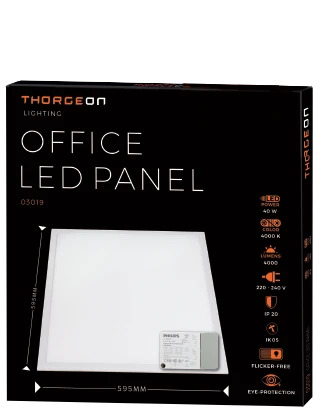 Thorgeon LED Paneel 60X60CM | 40W 4000K 4000Lm | 840 IP20